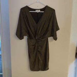 She + Sky Gold Metallic Dress